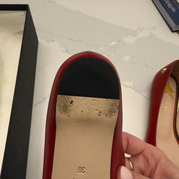 Gucci Flats with Red and Navy Bow - Picture 6 of 15